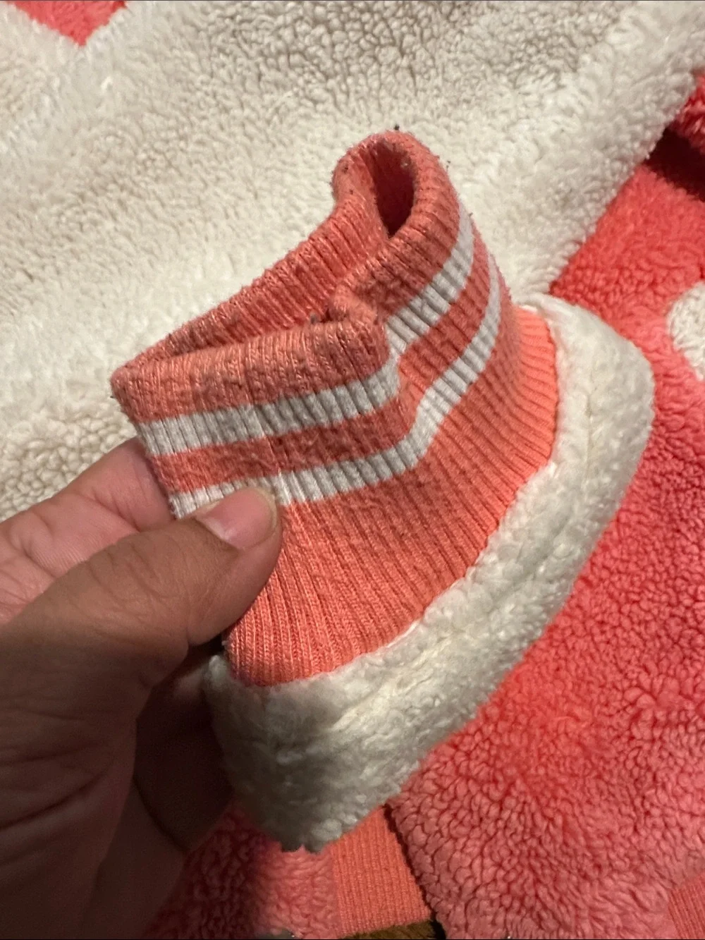 Converse Coral and Cream Sherpa Bomber Jacket